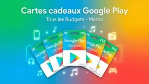Bannière cartes Google Play en euros et dollars au Maroc eGiftMaroc