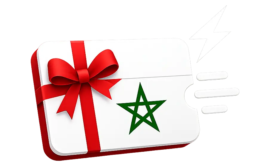 Logo eGiftMaroc by eGiftCards marocain pour ventes des cartes cadeaux gaming et app.